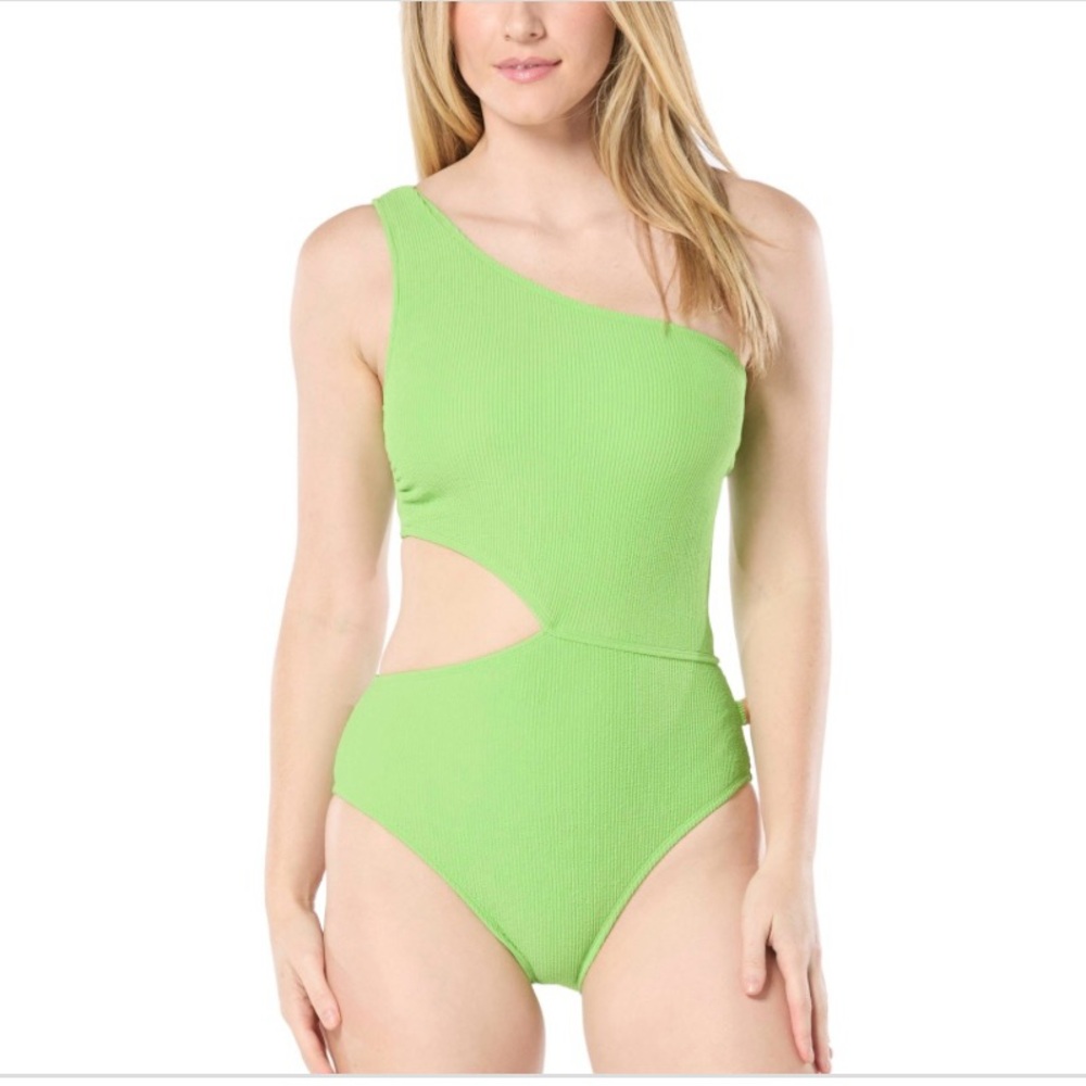 MICHAEL Michael Kors Green Side Cut Out One-Piece Swimsuit